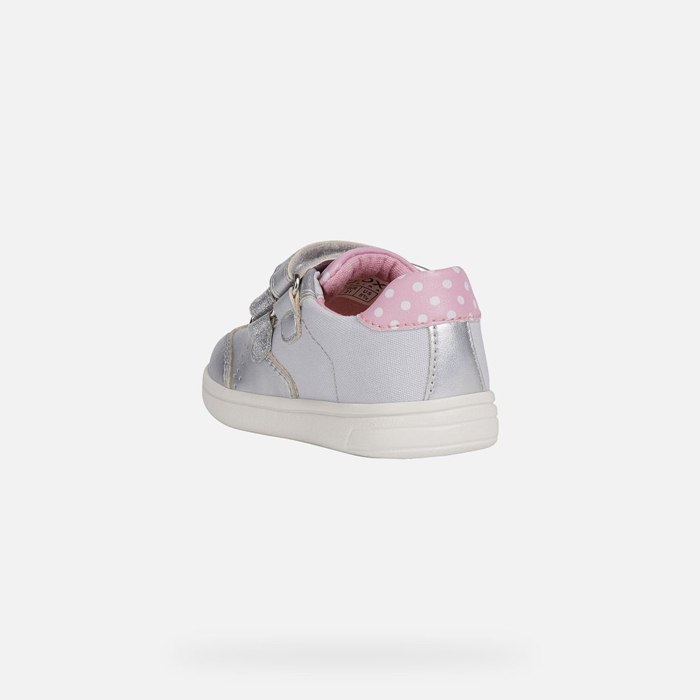 Tenis Geox Bebe Prateadas - Djrock Girl - VZLRD6759